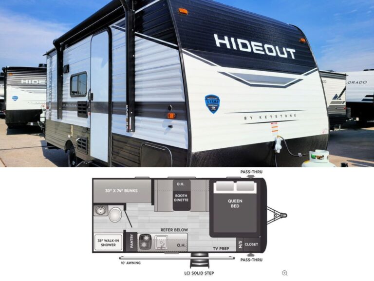 New 2022 Keystone RV HIDEOUT HI175BH Travel Trailer RV (Floor Plan)