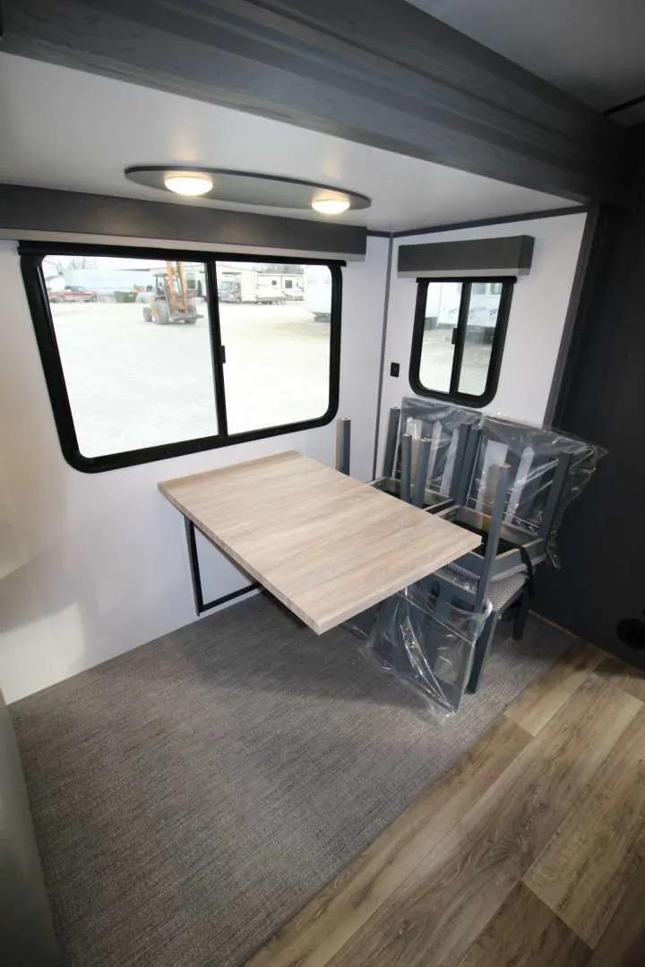 Dinette with a foldable table.