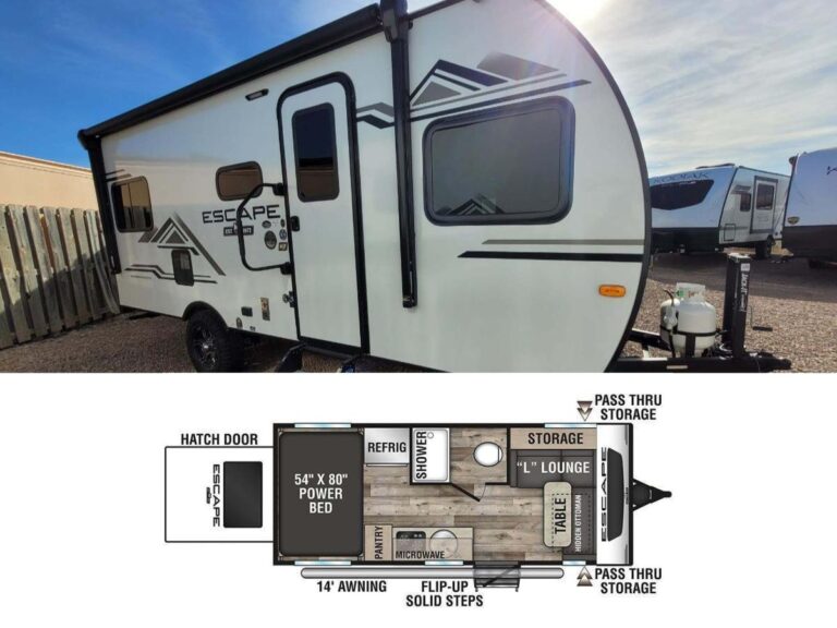 New 2022 K-Z Escape E18 Hatch Travel Trailer RV (Floor Plan)