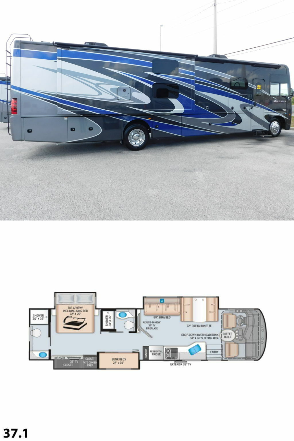 New 2022 Thor Motor Coach Miramar 37.1 Class A RV