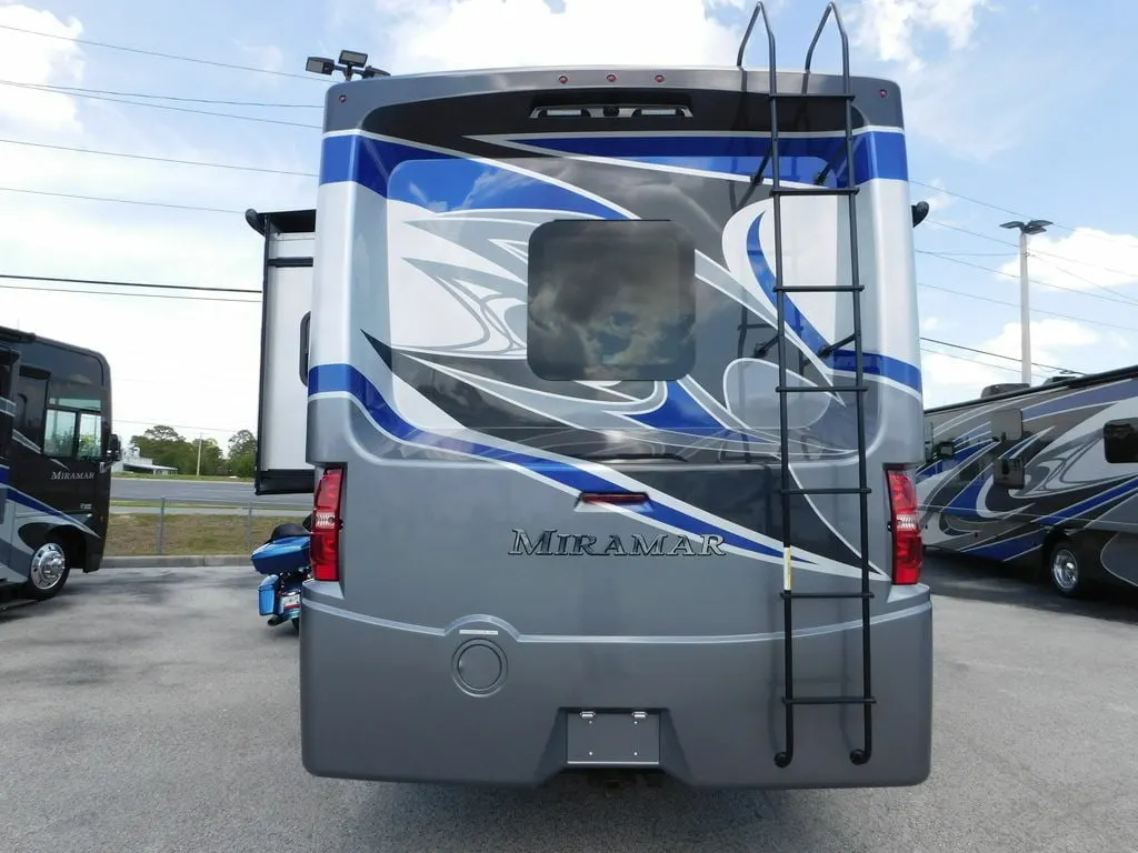 Rear view of the New 2022 Thor Motor Coach Miramar 37.1 Class A RV.