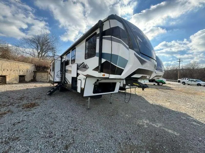 Side view of the New 2022 Heartland Milestone 360HP Fifth Wheel RV.