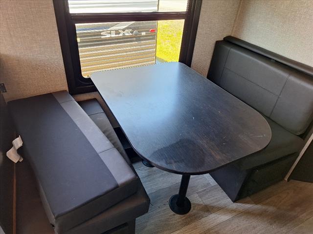 Dinette with leather seats.