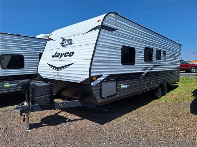 Side view of the New 2022 Jayco Jay Flight SLX 8 264BH Travel Trailer RV.