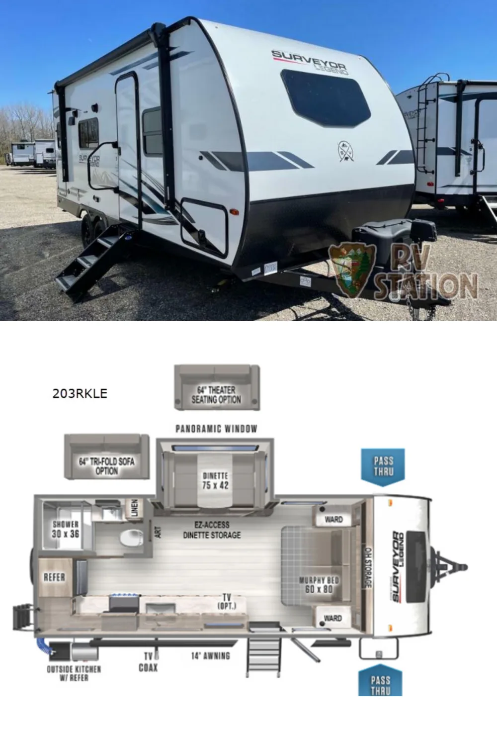 New 2022 Forest River Rv Surveyor Legend 203RKLE Travel Trailer RV