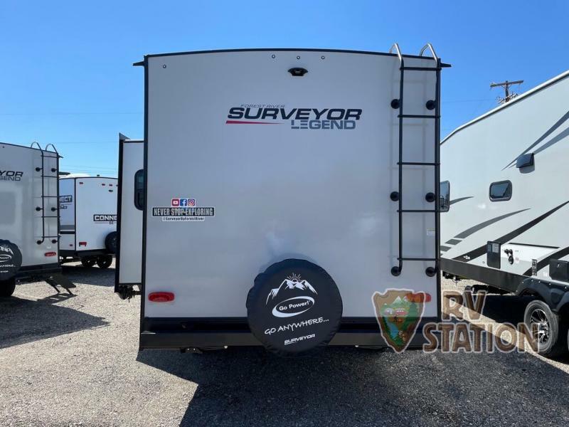 Rear view of the New 2022 Forest River Rv Surveyor Legend 203RKLE Travel Trailer RV.