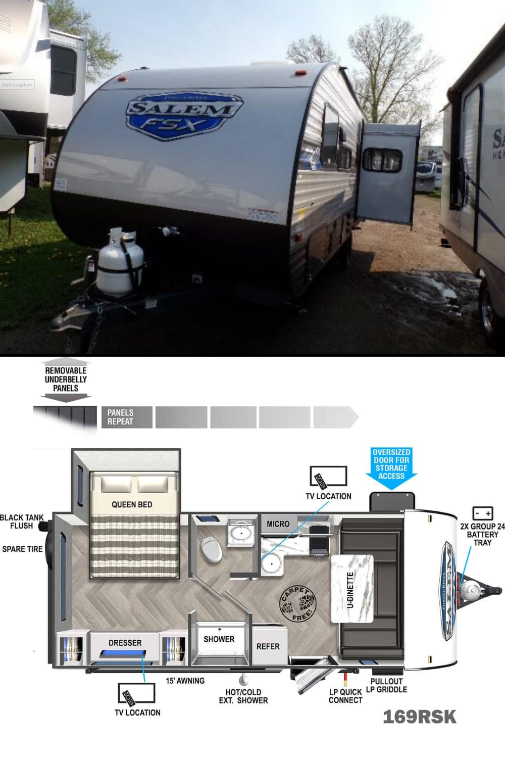 New 2022 Forest River Travel Trailer Salem FSX 169RSK Travel Trailer RV 