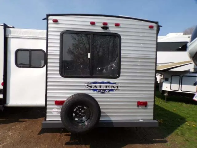 Rear view of the New 2022 Forest River Travel Trailer Salem FSX 169RSK Travel Trailer RV.