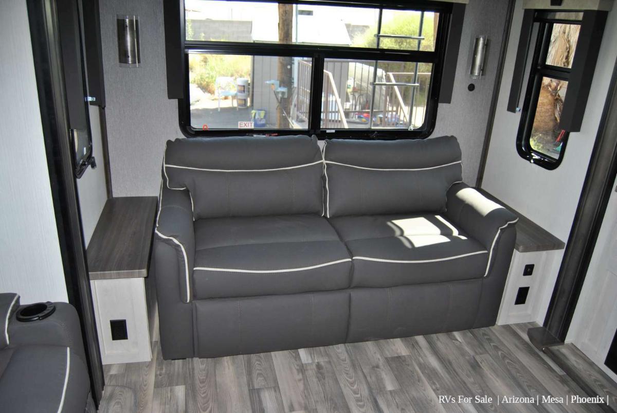 Living space with leather seats