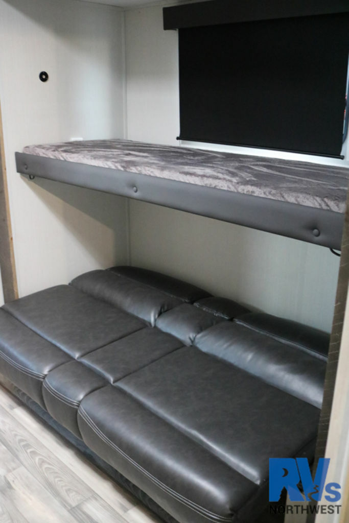 Living space converted into a bed bunks. 