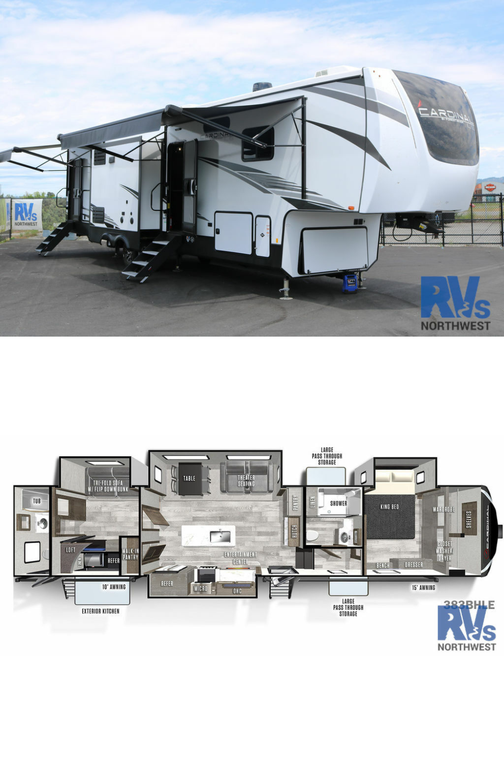 New 2022 Forest River CARDINAL 383BHLE Fifth Wheel RV