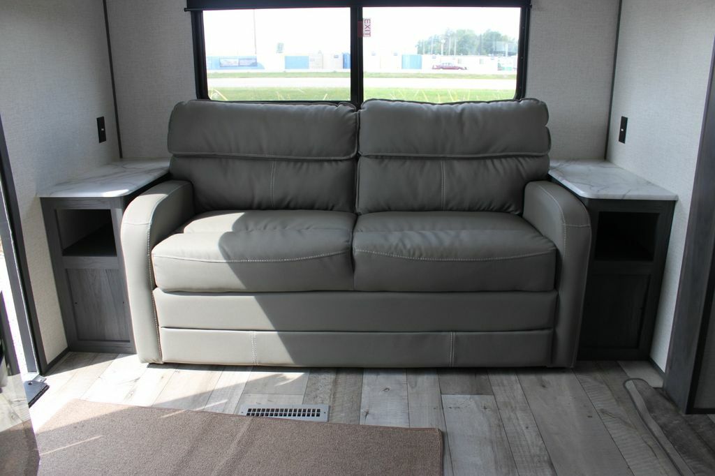 Living space with leather seats