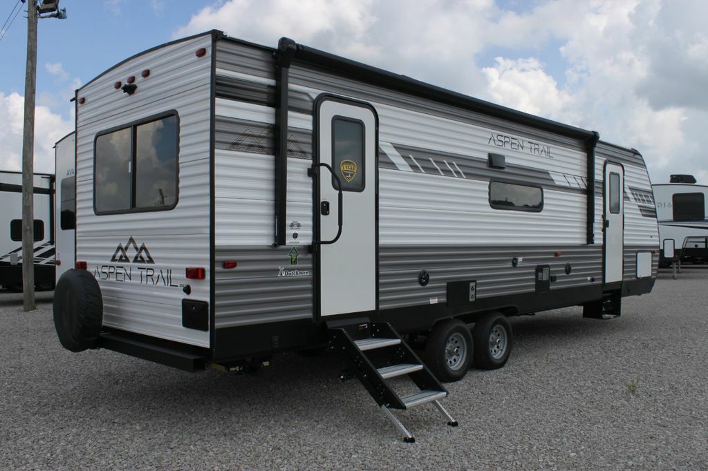 Side view of the New 2022 Dutchmen Aspen Trail 2860RLS Travel Trailer RV.