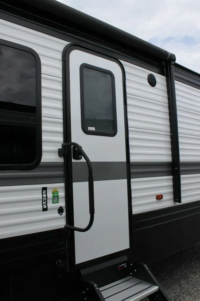 Entry door of the RV.