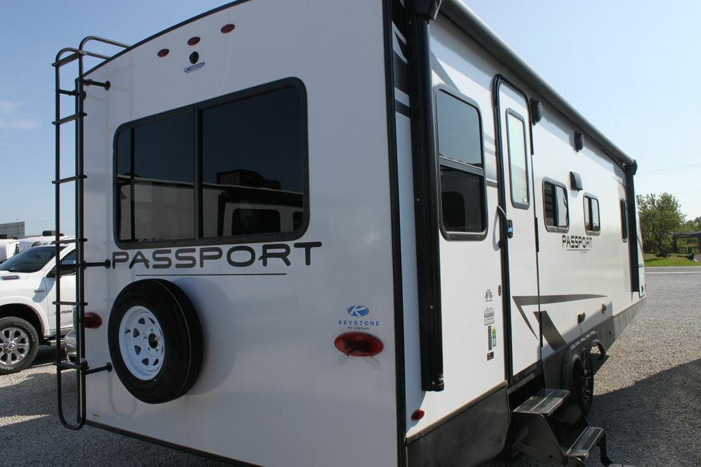 Side view of the RV.