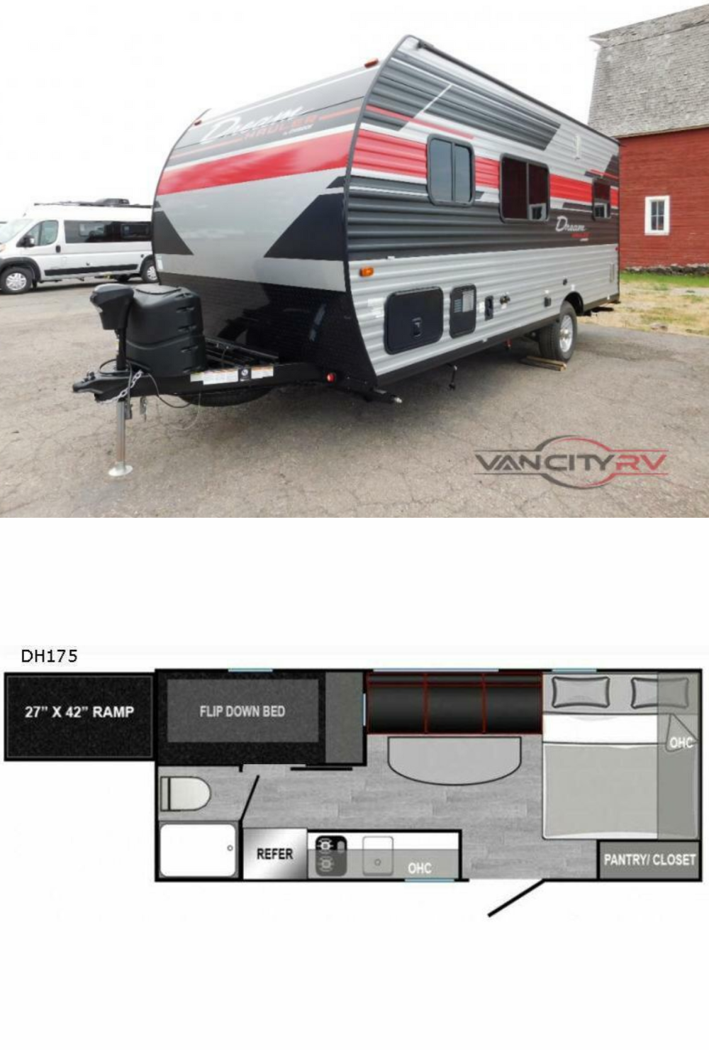 New 2022 Chinook Dream Hauler DH175 Travel Trailer Toy Hauler RV