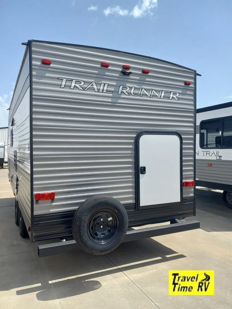 Rear view of the New 2022 Heartland Trail Runner TR 199 BHSS Travel Trailer RV.