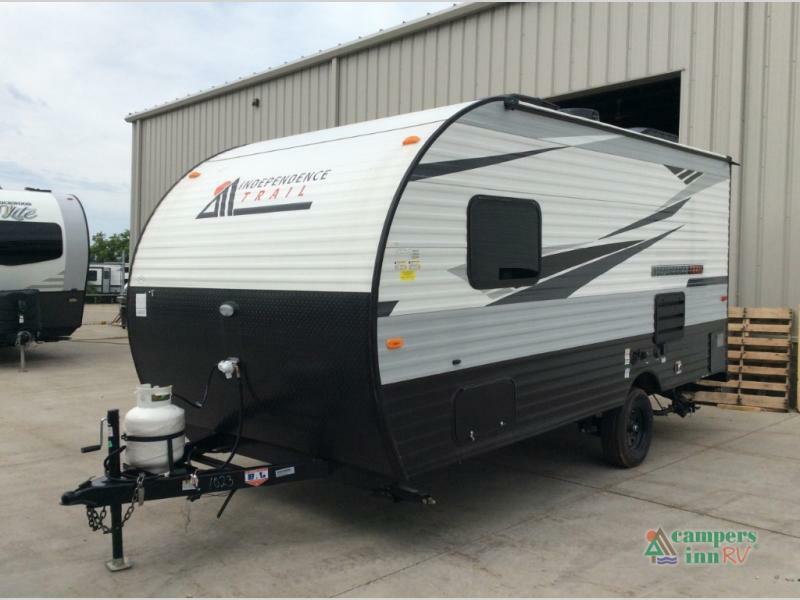 Side view of the New 2022 Forest River Rv Independence Trail 168RBL Travel Trailer RV.