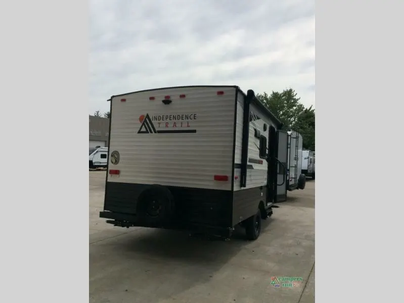 Rear view of the New 2022 Forest River Rv Independence Trail 168RBL Travel Trailer RV.