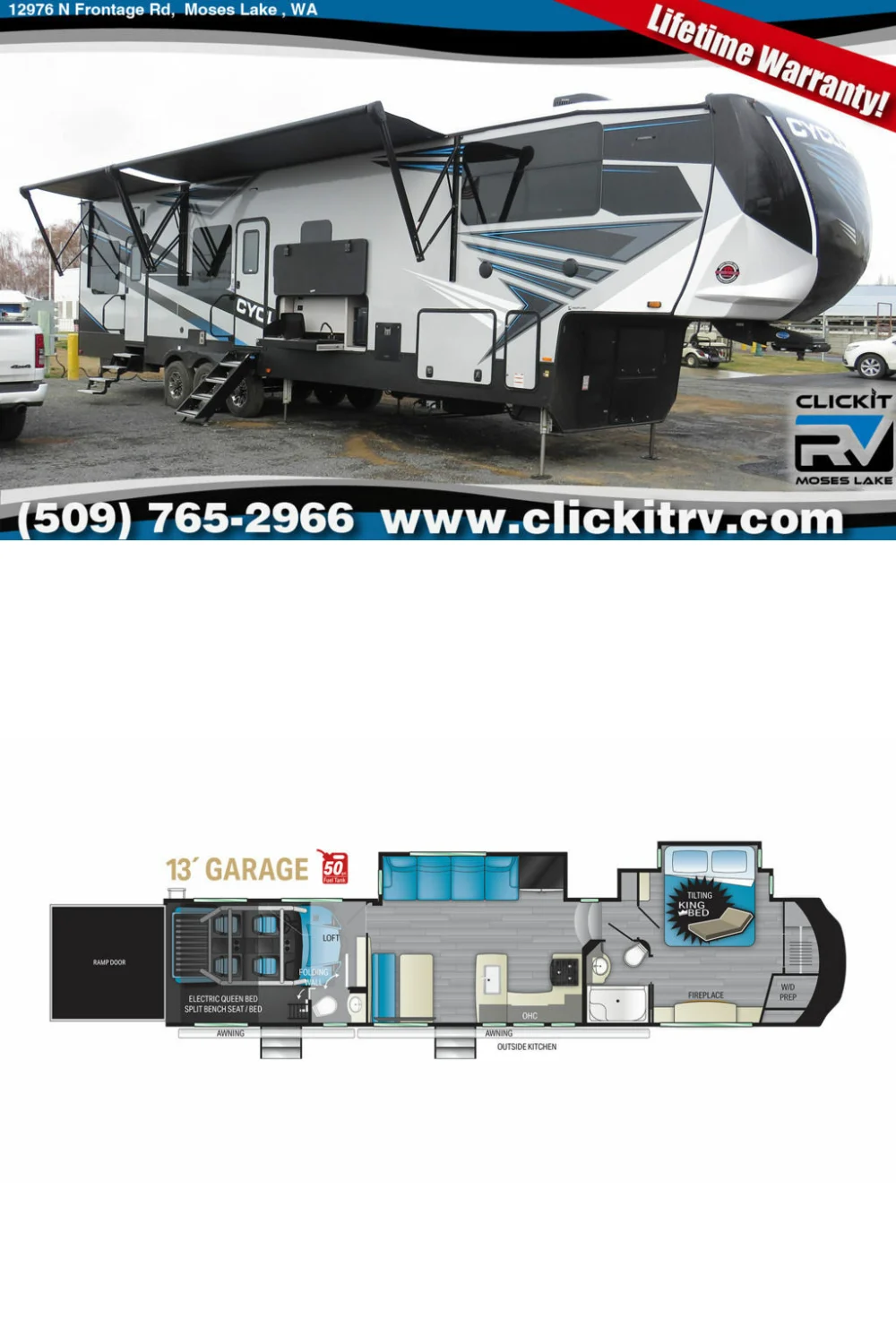 New 2022 Heartland Cyclone 4007 Fifth Wheel Toy Hauler RV