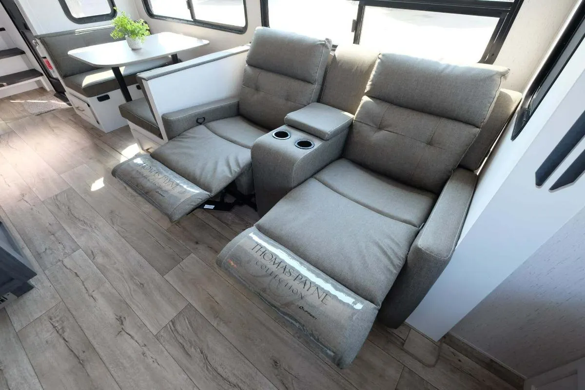 Living space with reclining chairs.