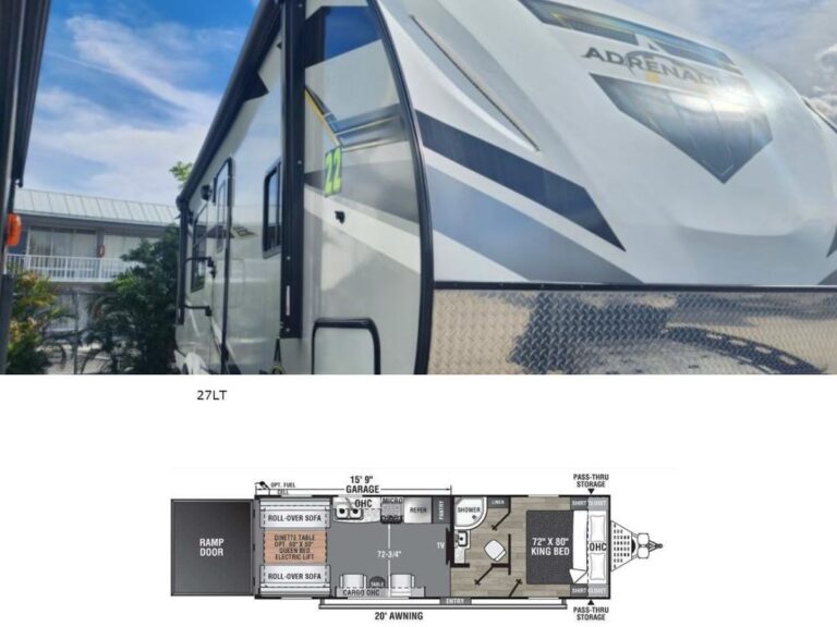 New 2022 Coachmen RV Adrenaline 27LT Travel Trailer Toy Hauler RV (Floor Plan)