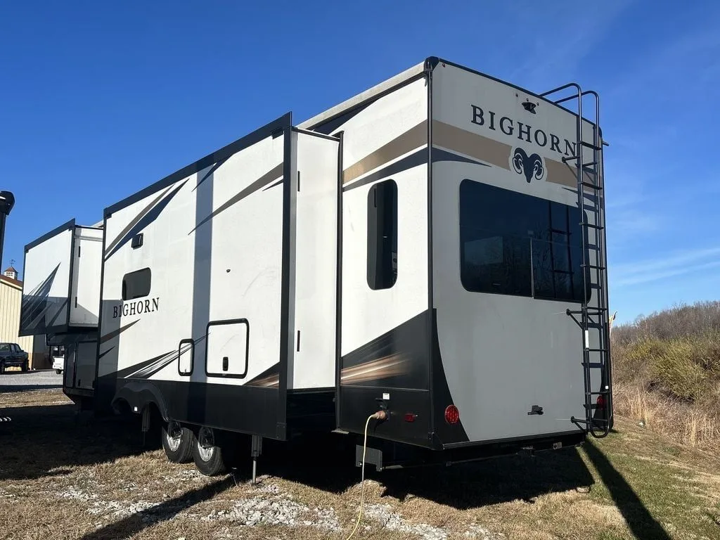 Side view of the RV with a slide out.