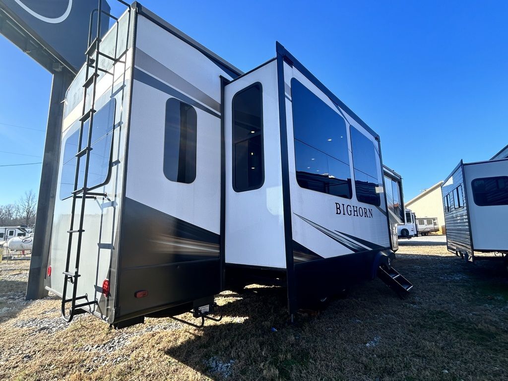 Side view of the RV with a slide out.