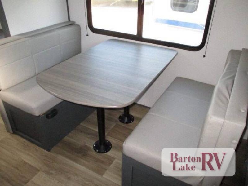 Dinette with leather seats.