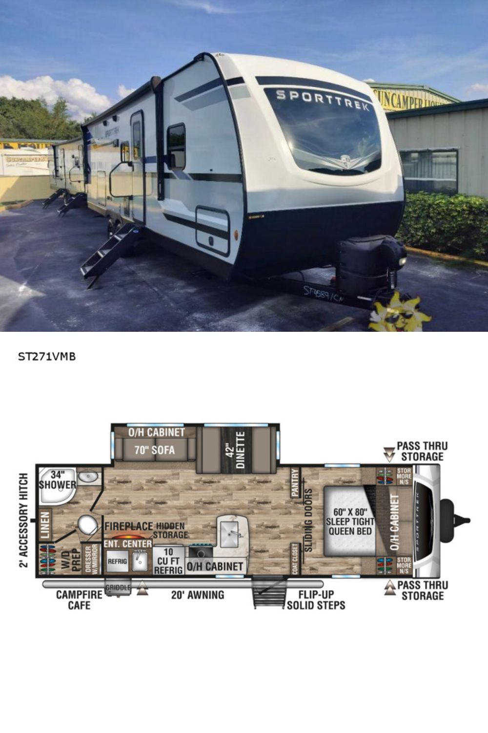 New 2022 Venture Rv SportTrek ST271VMB Travel Trailer RV