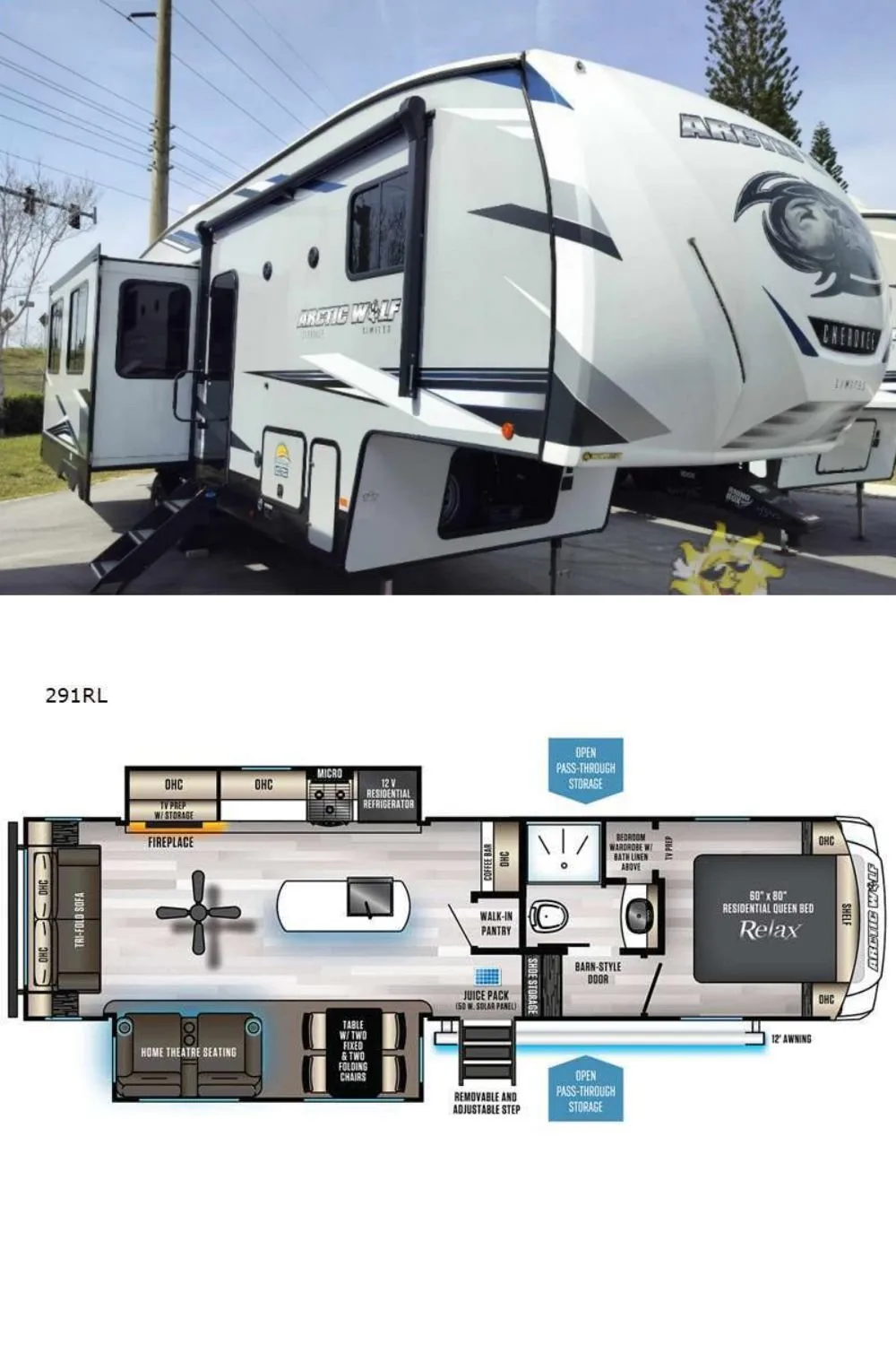 New 2022 Forest River Rv Cherokee Arctic Wolf 291RL Fifth Wheel RV