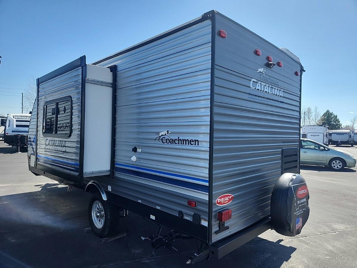 Side view of the RV with a slide out.