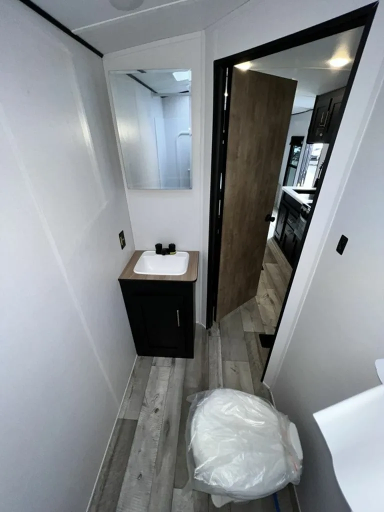 Bathroom with a sink and a toilet