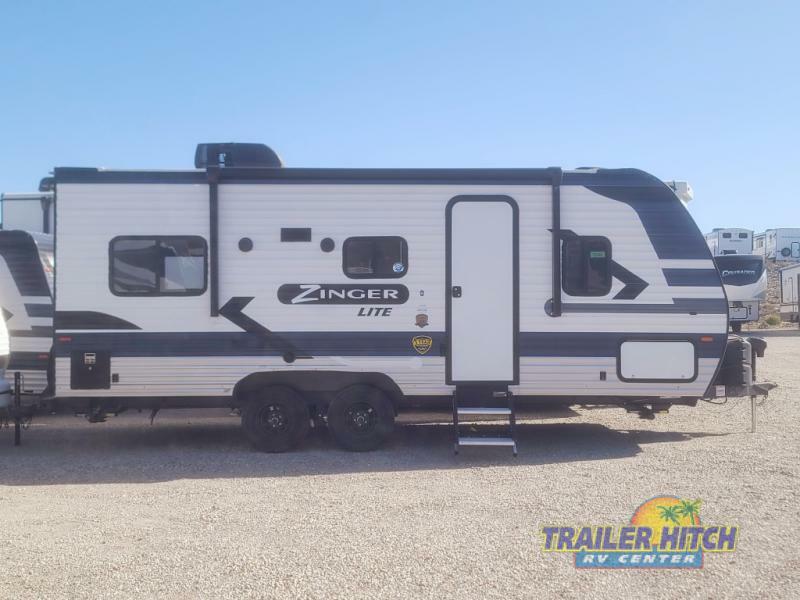 Side view of the New 2022 Crossroads Rv Zinger Lite ZR211RD Travel Trailer RV.