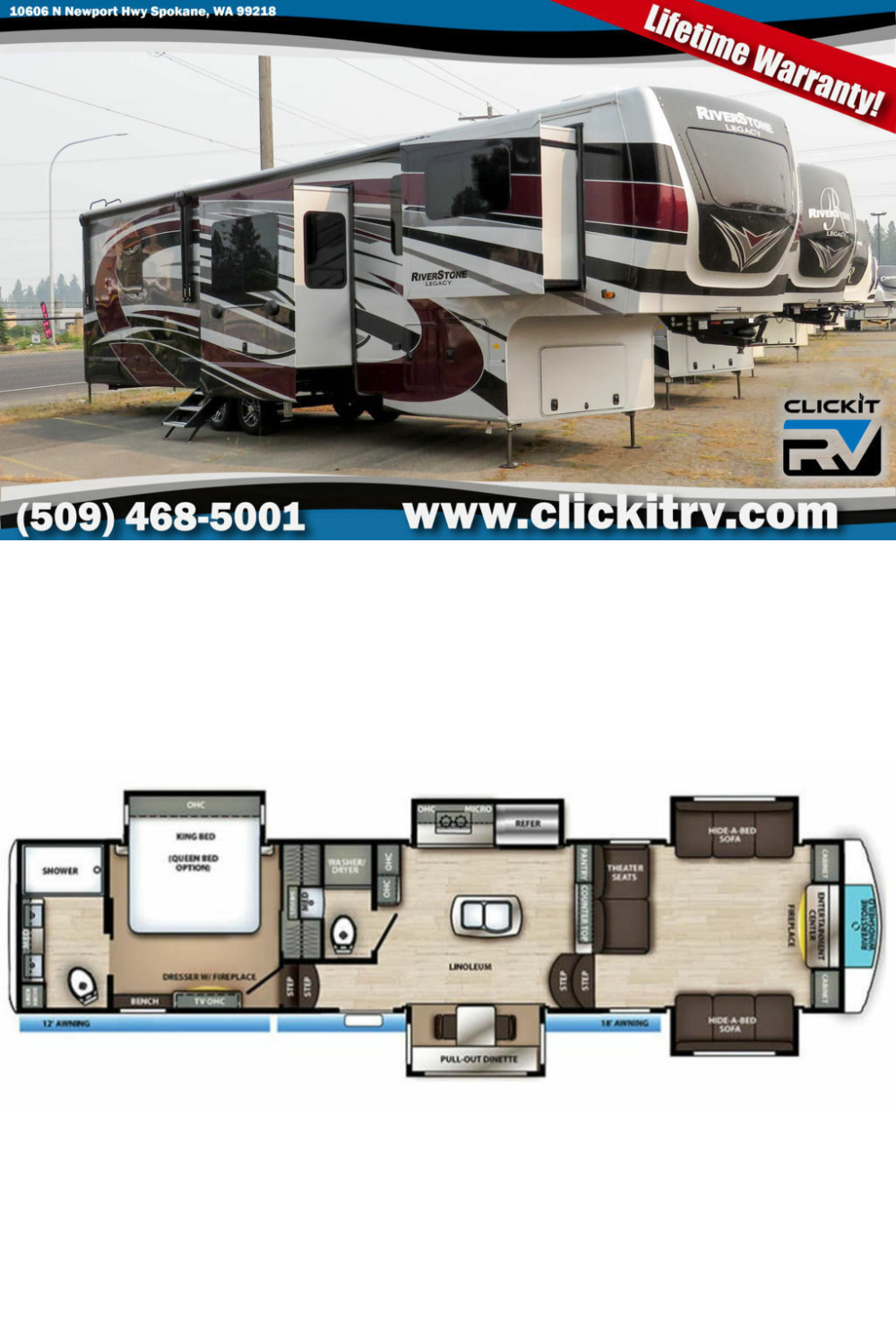 New 2022 Forest River Riverstone 39RBFL Fifth Wheel RV