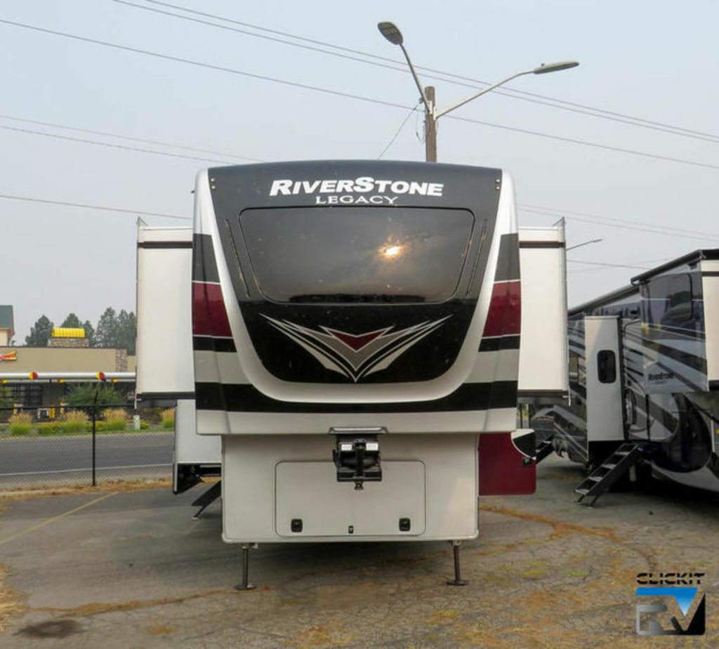 Front view of the New 2022 Forest River Riverstone 39RBFL Fifth Wheel RV.