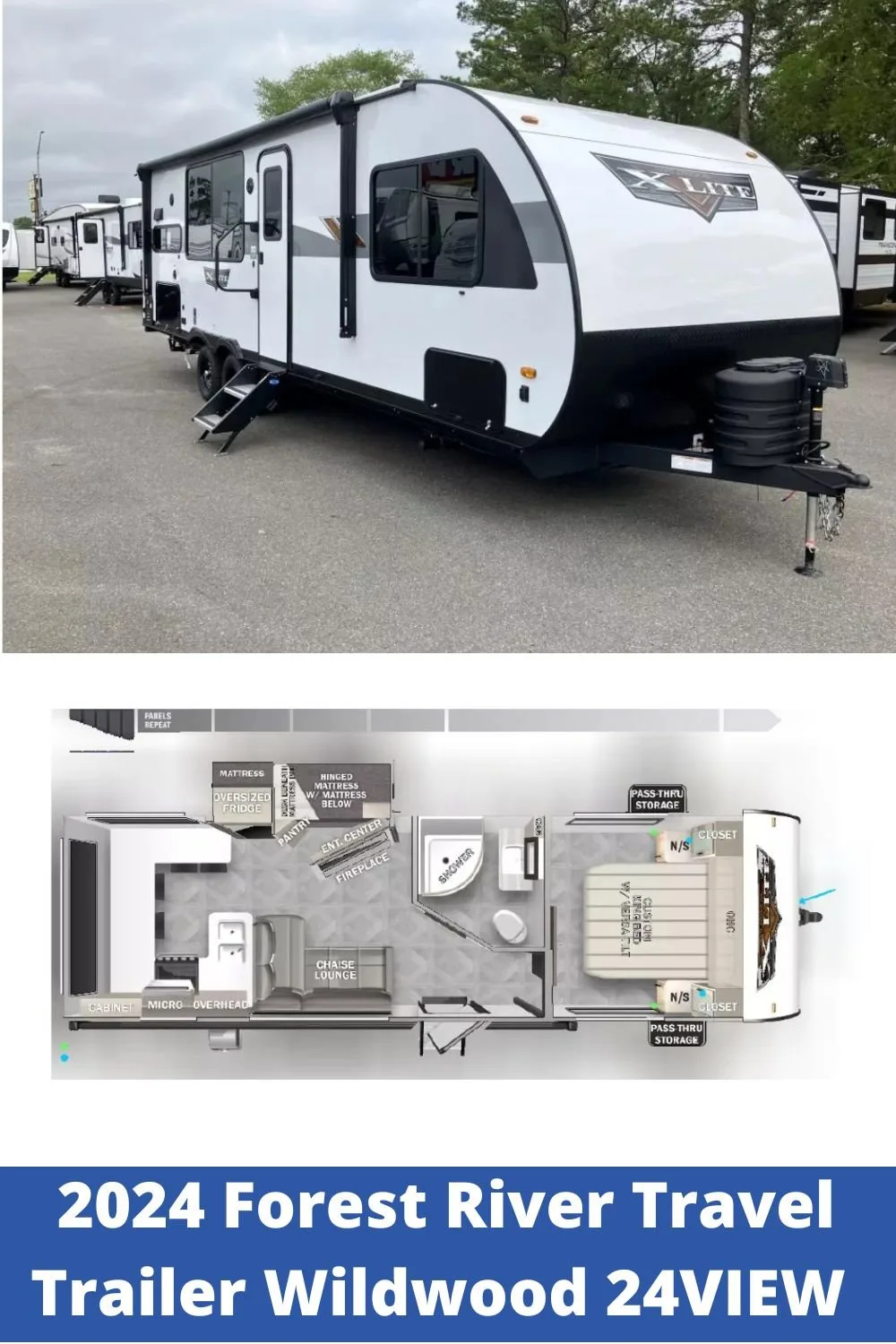 New 2024 Forest River Travel Trailer RV Wildwood 24VIEW (Floor Plan)