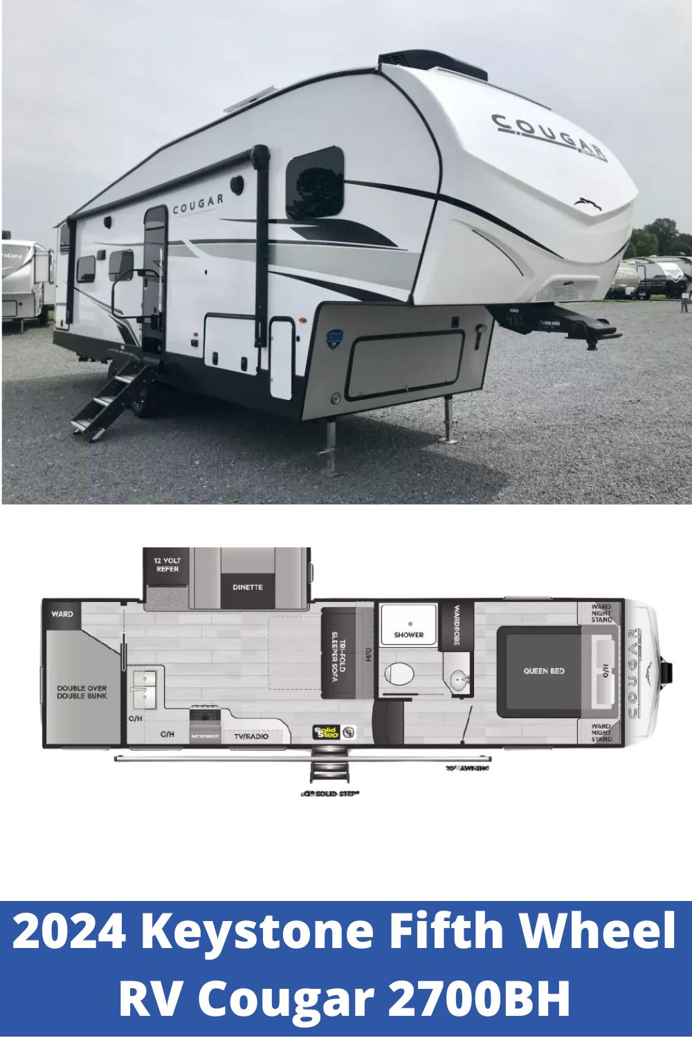 New 2024 Keystone Fifth Wheel RV Cougar 2700BH (Floor Plan)