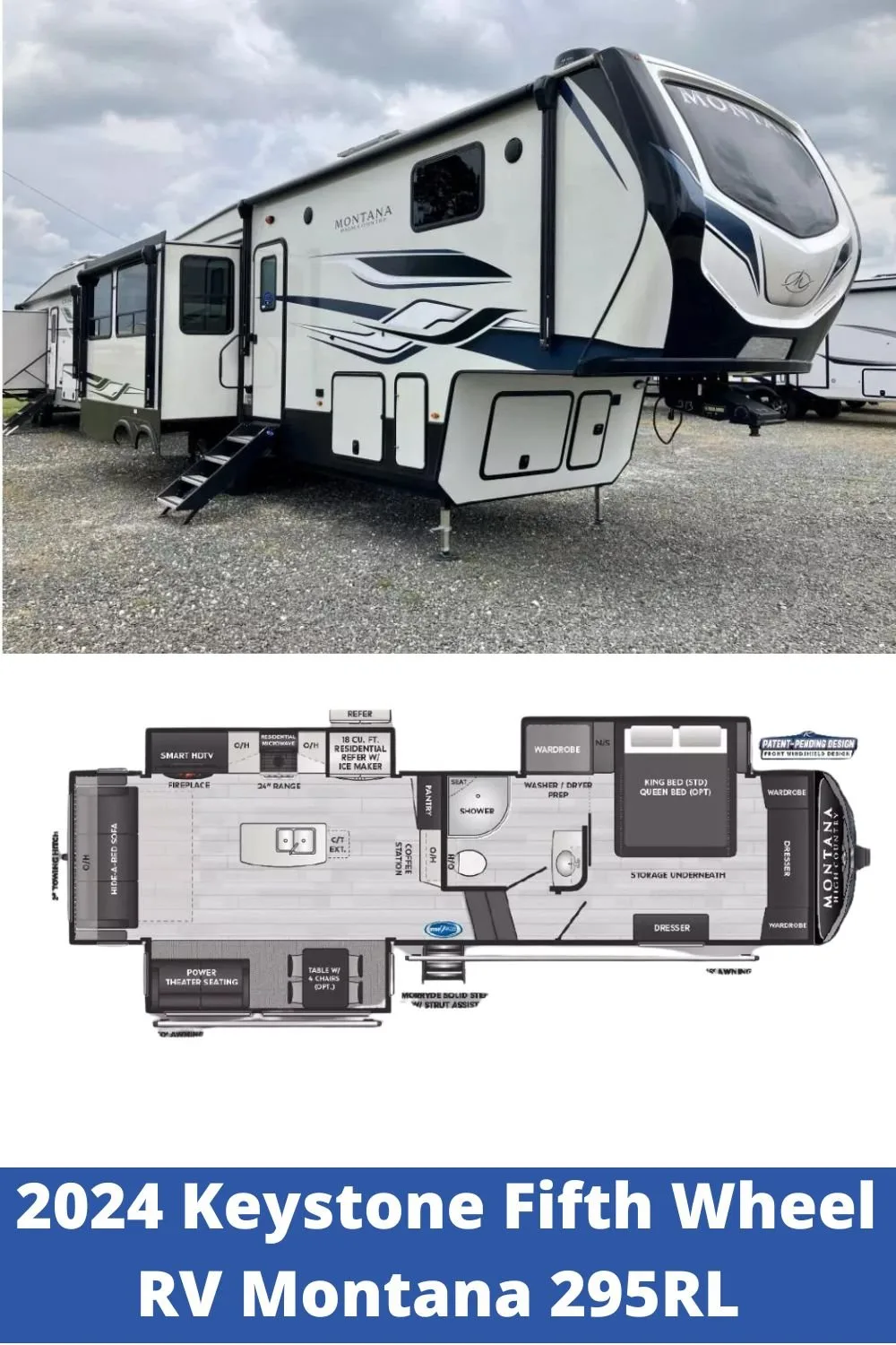 New 2024 Keystone Fifth Wheel RV Montana High Country 295RL (Floor Plan)