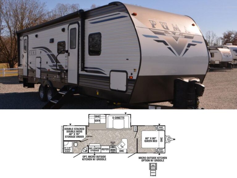 New 2024 Palomino Puma 28DBFQ Travel Trailer RV (Floor Plan)
