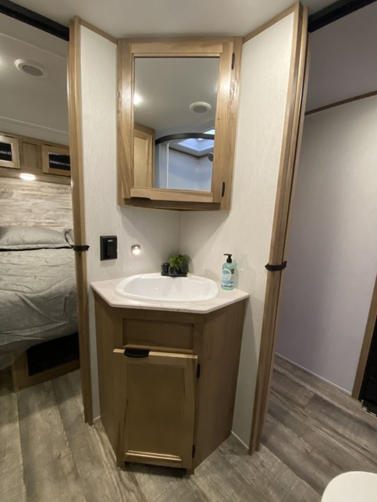 Bathroom with a sink and a medicine cabinet.