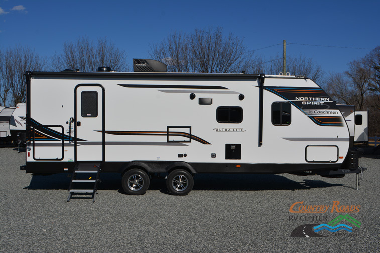 Side view of the New 2024 Coachmen SPIRIT 2557RB Travel Trailer RV.