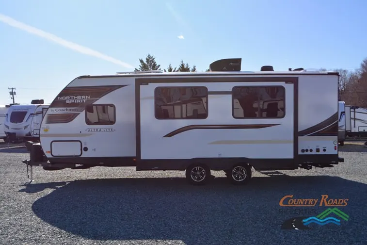 Side view of the New 2024 Coachmen SPIRIT 2557RB Travel Trailer RV.