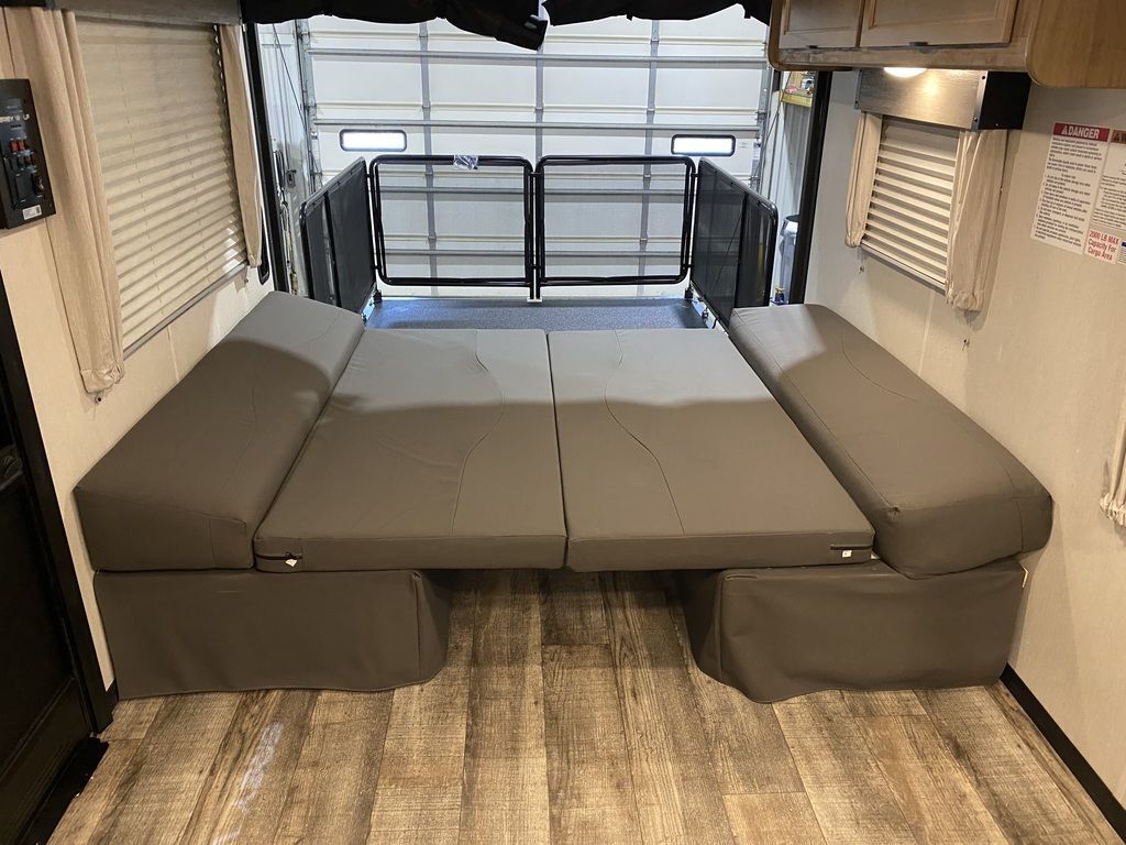 Dinette converted into a bed.