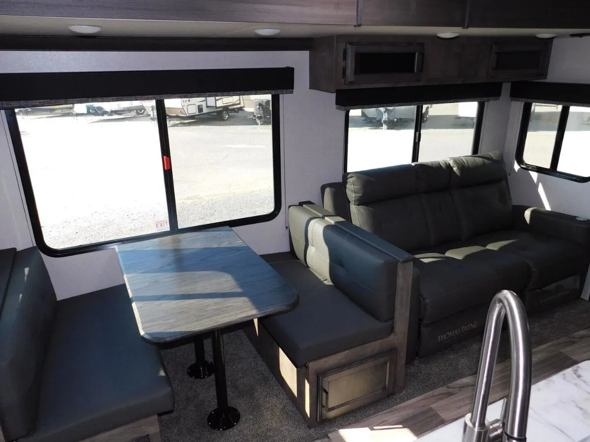 Dinette with leather seats.