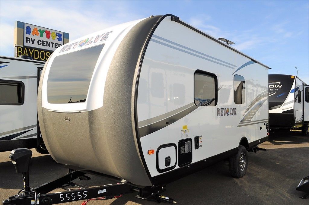 Side view of the New 2021 Palomino Revolve EV2 Travel Trailer RV.