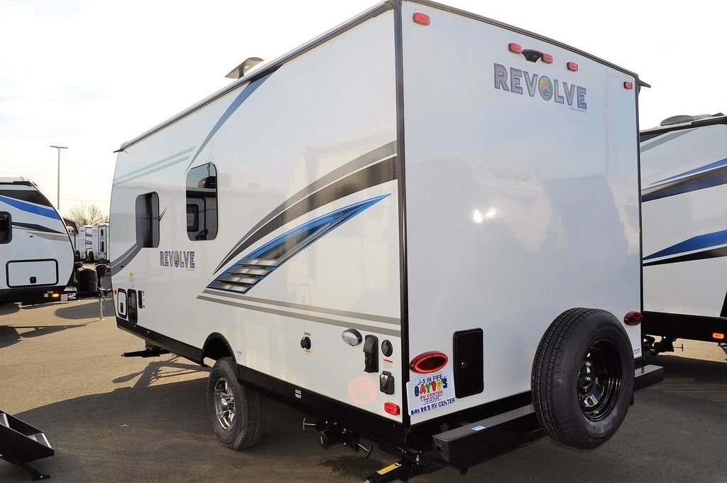 Side view of the New 2021 Palomino Revolve EV2 Travel Trailer RV.