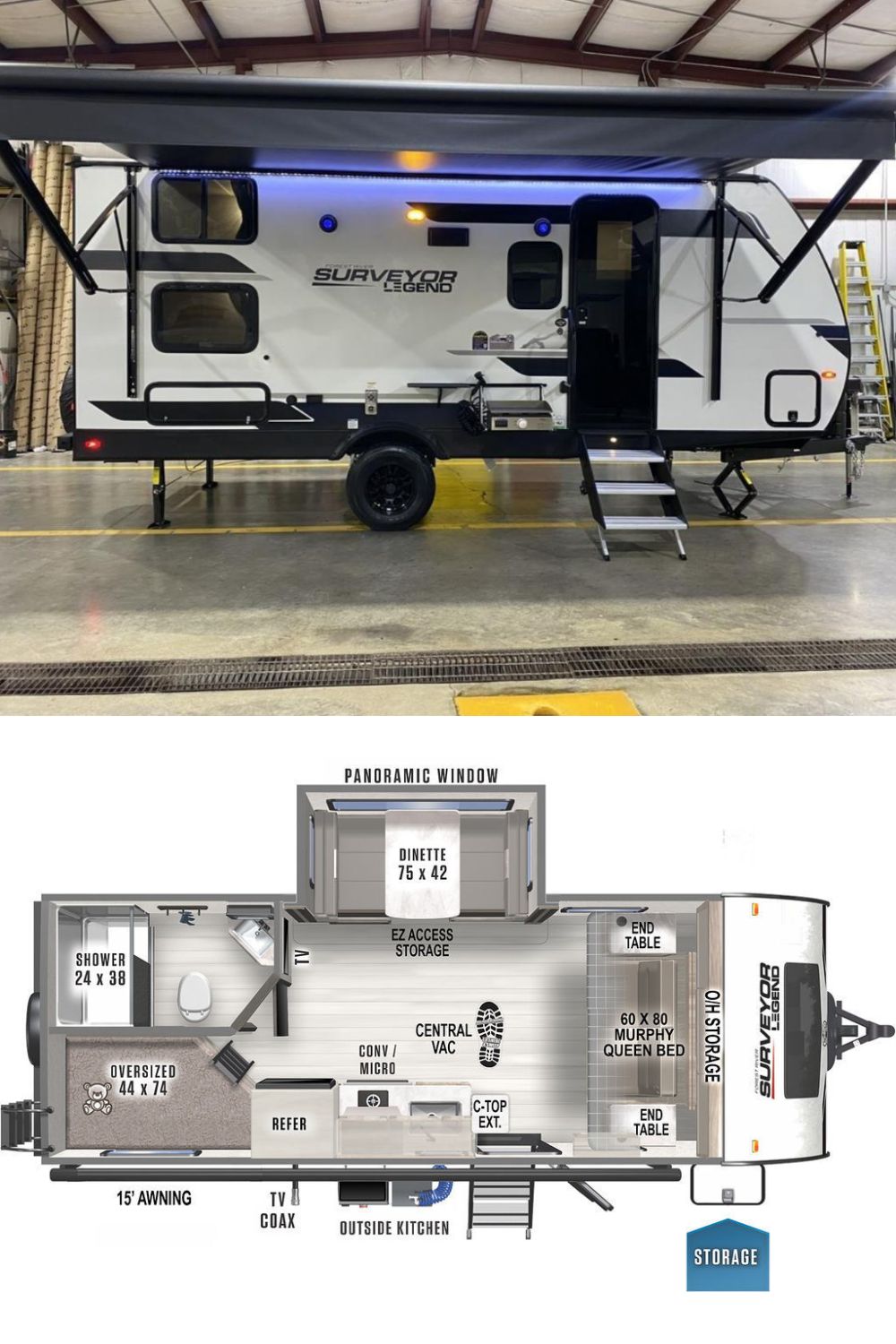 New 2024 Forest River Surveyor Legend Sub 19MDBLE Travel Trailer RV 