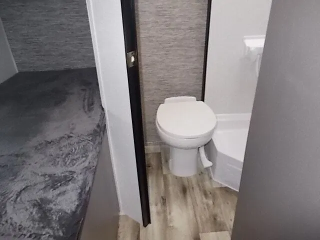 Bathroom with a toilet and a shower.