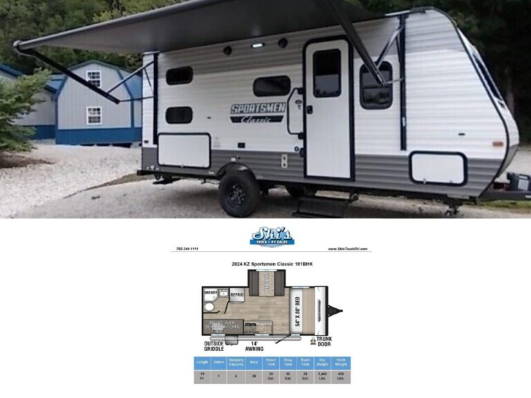 New 2024 KZ RV Sportsmen Classic 191BHK Travel Trailer RV (Floor Plan)